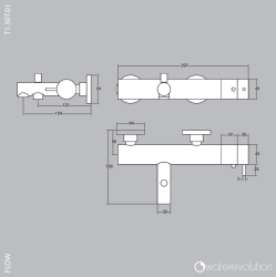 Waterevolution Flow bath mixer with hand shower set PVD brushed Gun Metal T130GME